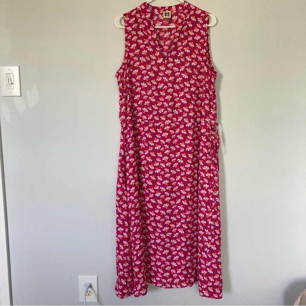 Bright Pink Floral Dress | Anne Klein | Size 14